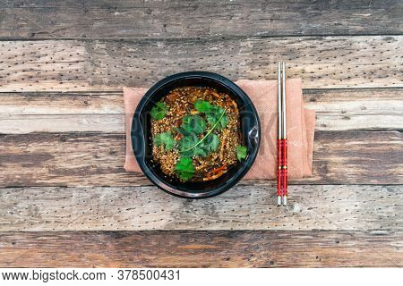 Korean Japchae recipe with chicken Sweet potato vermicelli, vegetables