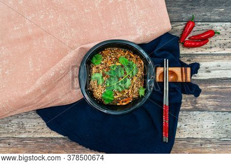 Korean Japchae recipe with chicken Sweet potato vermicelli, vegetables