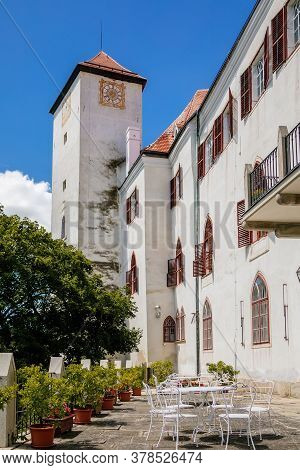 Castle Bitov With Clock Tower, South Moravia Region, Czech Republic, July 05, 2020