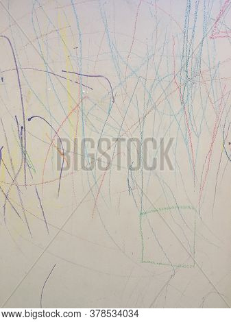 Wall Art Canvas. Cartoon Childlike Art.  Crayon Hipster Surface. Triangular Design Elements Backgrou