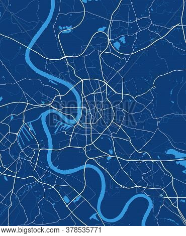 Dusseldorf City Map Poster. Map Of Dusseldorf Street Map Poster. Dusseldorf Map Vector Illustration.