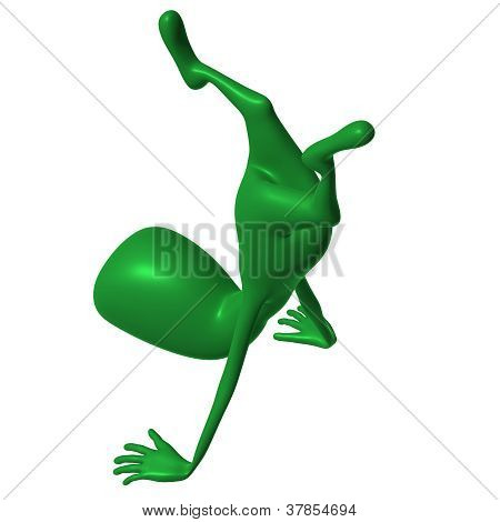 ข้างบนดู 3D หุ่นยืนบนมือ