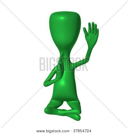 3D หุ่น Mimicking อวยพรจากที่นั่งสมาธิ