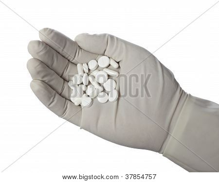 알 약 정제 의학 의료 손 장갑