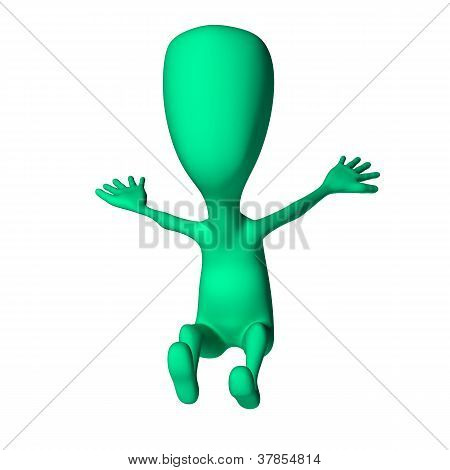3D หุ่นสีเขียวรูปร่างแปลกที่ Mimicking เชื่อมโยงไปถึง