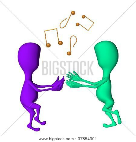 Pupazzi 3D shapy cantando qualche melodia
