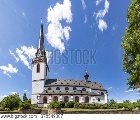 Scenic  View To Old Town Church St. Martin In Eltville, Germany