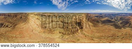 View Over San Juan River Canyon In Utah From Muley Point Near Monument Valley With Spectacular Cloud