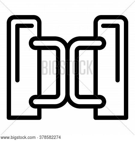 Gate Turnstile Icon. Outline Gate Turnstile Vector Icon For Web Design Isolated On White Background