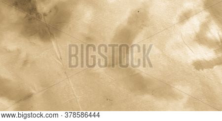 Ripped Parchment. Metallic Ink Texture. Silk Structure Ethnic Print. Beige Ivory. Crumpled Tie Dye A