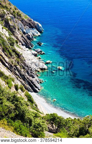 The Punta Nera Beach In Italy Is Located On The Western Side Of The Elba Coast, About 2 Km Away From