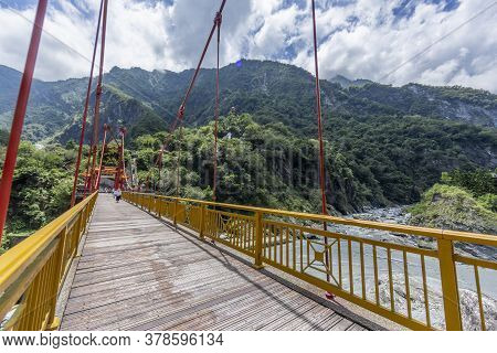 Panoramic View Over Xiangde Temple Area On Taiwan In Summer