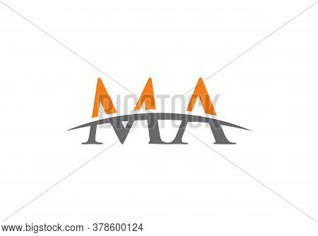 Letter Ma Logo Vector Gold Template. Ma Letter Linked Logo For Business And Company Identity.