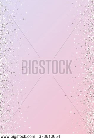 Silver Glow Isolated Pink Background. Luxury Circle Backdrop. White Dot Festive Banner. Splash Golde