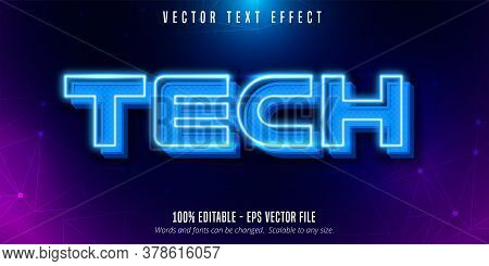 Tech Text, Neon Style Editable Text Effect