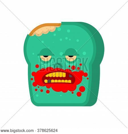 Zombie Bread. Piece Of Green Dead Bread