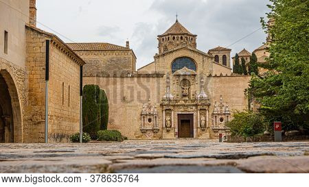 View On Entry Gate Of Monastery Of Poblet In Spain During Daytime