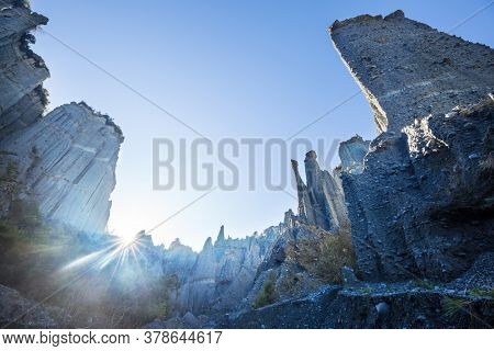 Unusual Putangirua Pinnacles, New Zealand