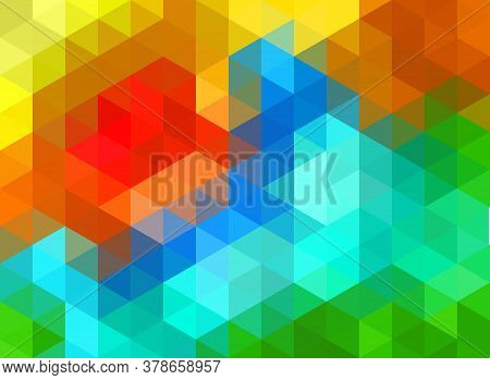 Vector Polygonal Pattern, Colorful Gradient Polygonal Gradient, Sticking Colorful Triangle And Hexag