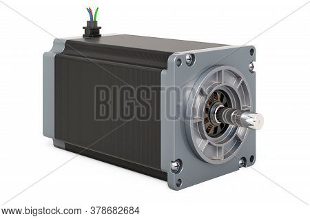 Stepper Motor, 3d Rendering Isolated On White Background
