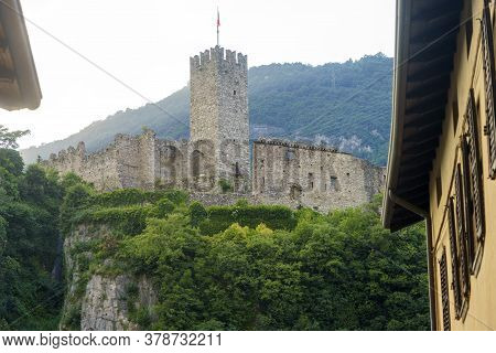 Breno, Brescia, Lombardy, Italy: Historic Town In The Oglio Valley. Castle