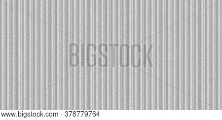 Silver White Ribbed Metallic Surface. Wavy Iron Wall Pattern. Fluted Metal Fencing Backdrop. Corruga