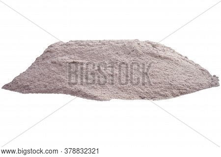 Pile Of Wet Sand In Construction Site Isolated On White Background Included Clipping Path.