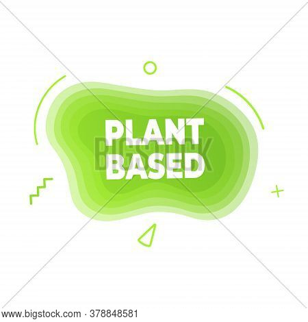 Plant Based Vegan Diet Icon Sign With Modern Liquid Abstract Elements Graphic Gradient Flat Style De