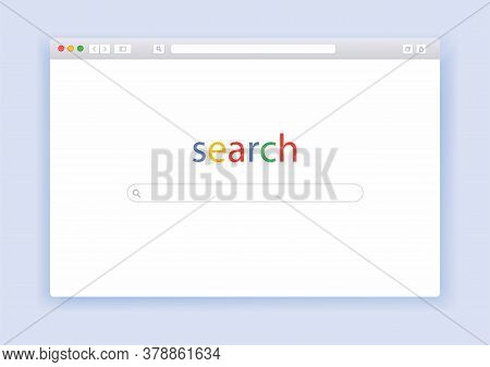 Internet Search Window. Browser Tab Flat Vector Illustration.