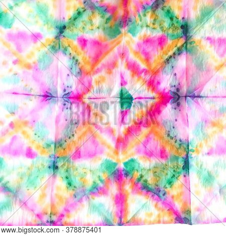 Alcohol Ink Tie Dye Textile. Indian Ikat. Dyed Modern Textile. Dye Background Print. Tie Dye Texture