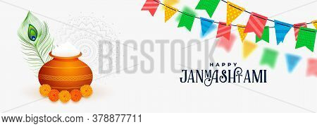 Janmashtami Shree Krishna Festival Decorative Banner Design