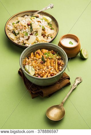 Tasty Sabudana Khichadi / Khichdi Is An Indian Dish Made From Soaked Sago Or tapioca Pearls