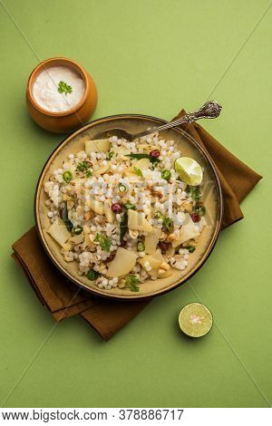 Tasty Sabudana Khichadi / Khichdi Is An Indian Dish Made From Soaked Sago Or tapioca Pearls