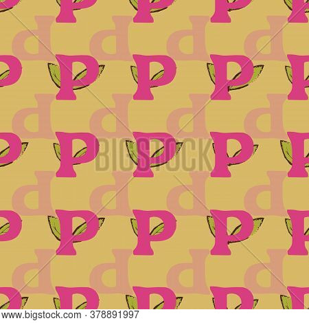 P From The Alfabet Repeat Pattern Print Background