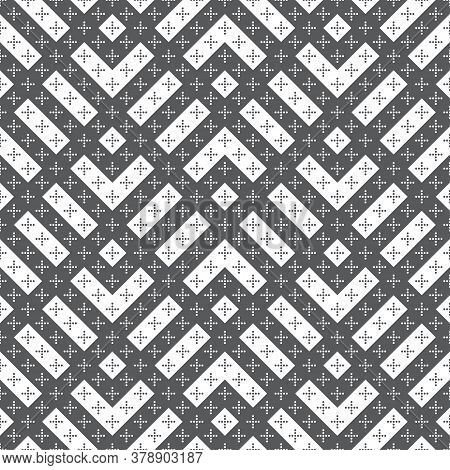 Vector Seamless Pattern. Simple Elegant Texture. Regularly Repeatition Geometrical Tiles With Zigzag
