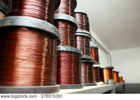 Copper Spools, Copper Cable Production, Electric Motor Repair Plant
