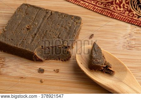 Piece of shrimp paste close up