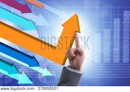 Economic recovery concept with the line charts