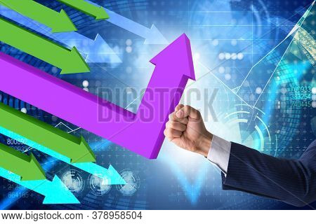 Economic recovery concept with the line charts