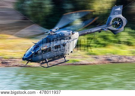 Szolnok, Hungary - August 18, 2022: Hungarian Air Force Airbus Helicopters H145m Military Utility He