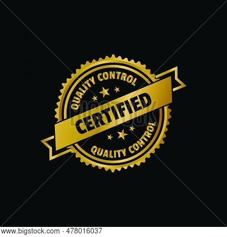 Certified Golden Stamp Seal Vector Template Design For Print, Decoration, Element Design And Backgro