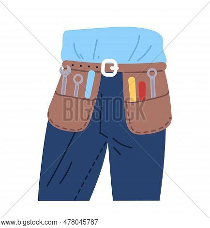 Builder With Instruments Concept. Repairman With Equipment. Rennovation And Construction, Architectu