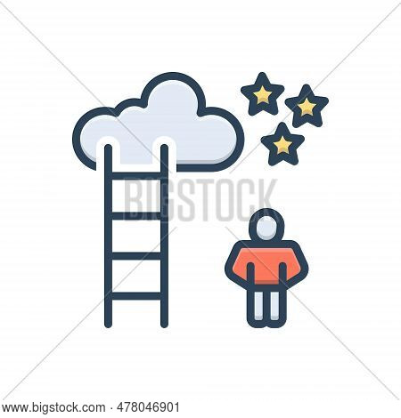 Color Illustration Icon For Potential Probable Believable Possible Solution Aim Dream Goal Prospecti