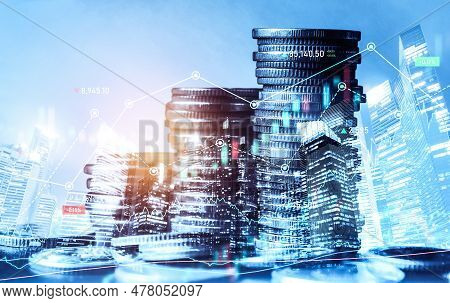 Finance And Money Technology Background Concept Of Business Prosperity And Asset Management . Creati