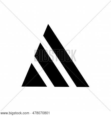 Triangle In Three Parts Logo Design. Vector Illustration. Stock Image.