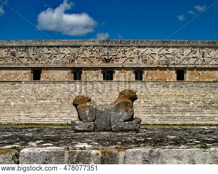 The Throne Of The Two Headed Jaguar Is A Limestone Sculpture Representing A Bicephalic Jaguar Compos
