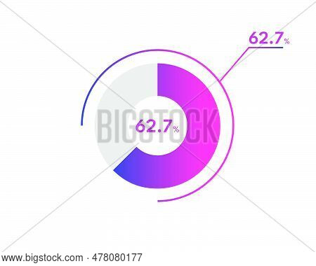 62.7 Percentage Circle Diagrams Infographics Vector, Circle Diagram Business Illustration, Designing