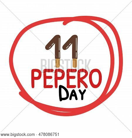 Pepero Day Calendar Date Vector Illustration Isolated On White