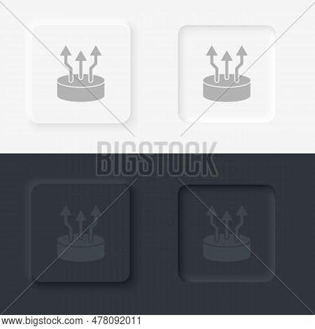 Growth, Biology, Neomorphism Style, Vector Icon With Button