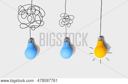 Clarifying Complex Ideas Through The Glow Of Lightbulbs - Flat Lay
